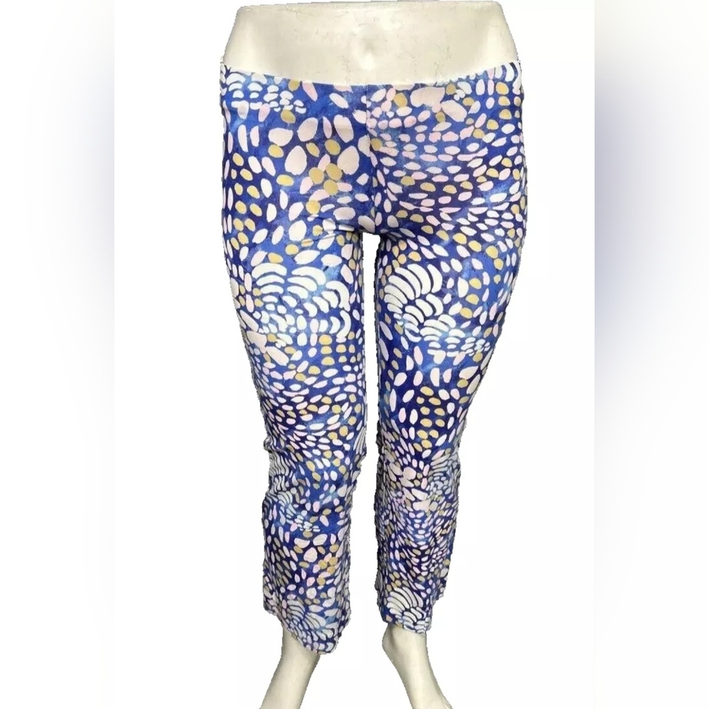 Lilly Pulitzer Georgia May Palazzo Pants Beckon Blue Sparkling Grotto Size Small
